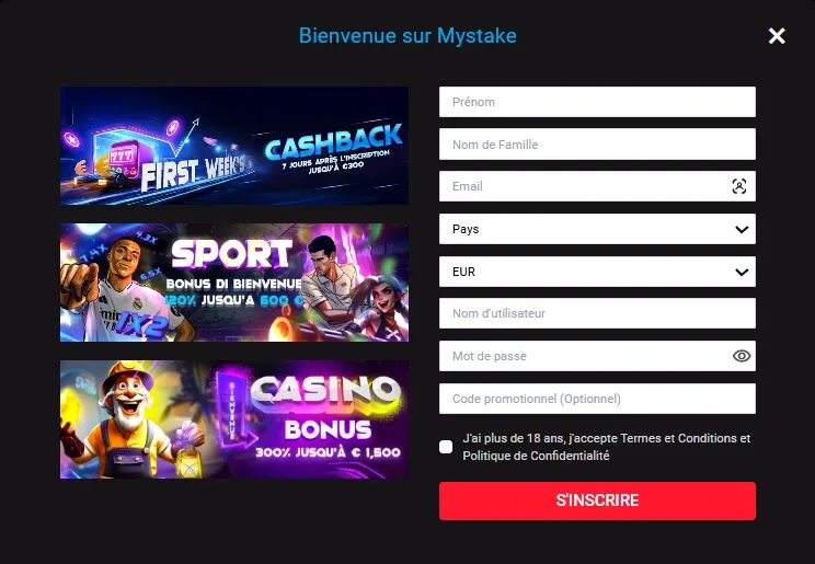 MyStake : inscription, connexion